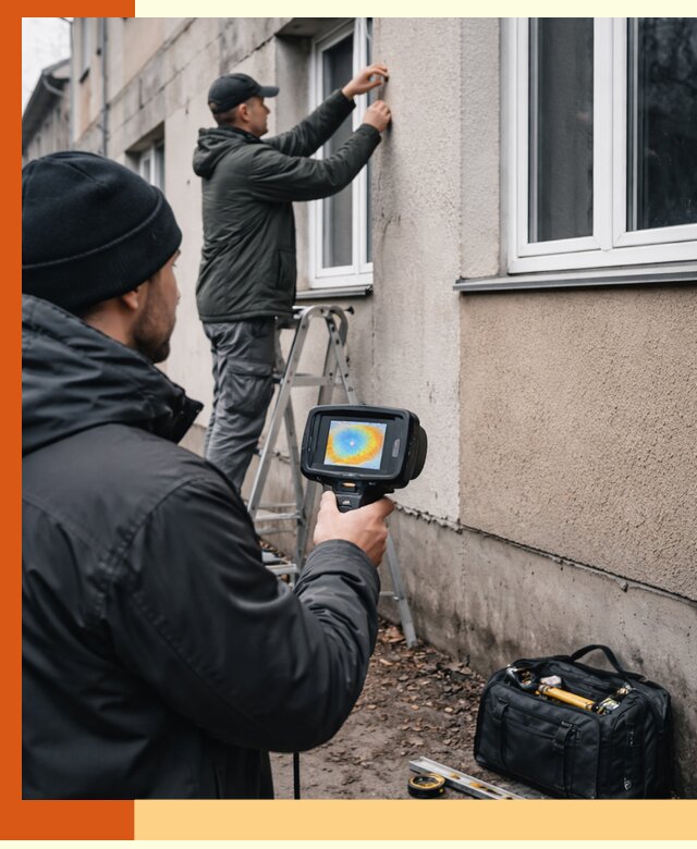 Тепловизионное обследование фасада в Малгобеке для выявления дефектов