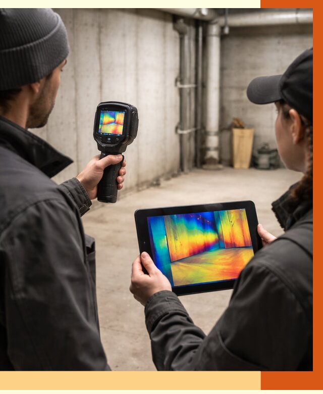 Тепловизионное обследование подвала в Малгобеке от 4643 руб. — проверка гидроизоляции | ТепломастерМлг