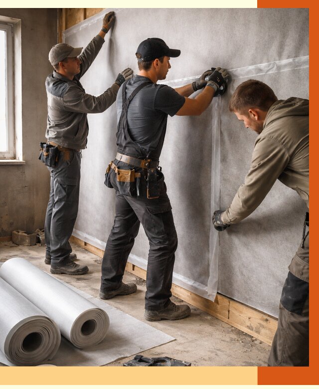 Монтаж ветроизоляции в Малгобеке от 4643 руб./м2 — профессионально | ТепломастерМлг