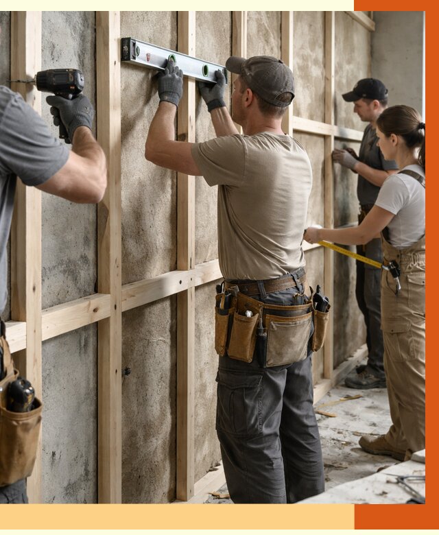 Монтаж обрешетки под утепление в Малгобеке от 1187 руб/м² | Заказать у ТепломастерМлг